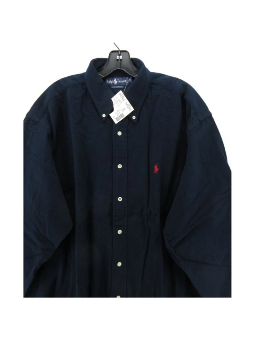 VINTAGE Polo Ralph Lauren Shirt XL Navy Flannel Button Down Red Pony